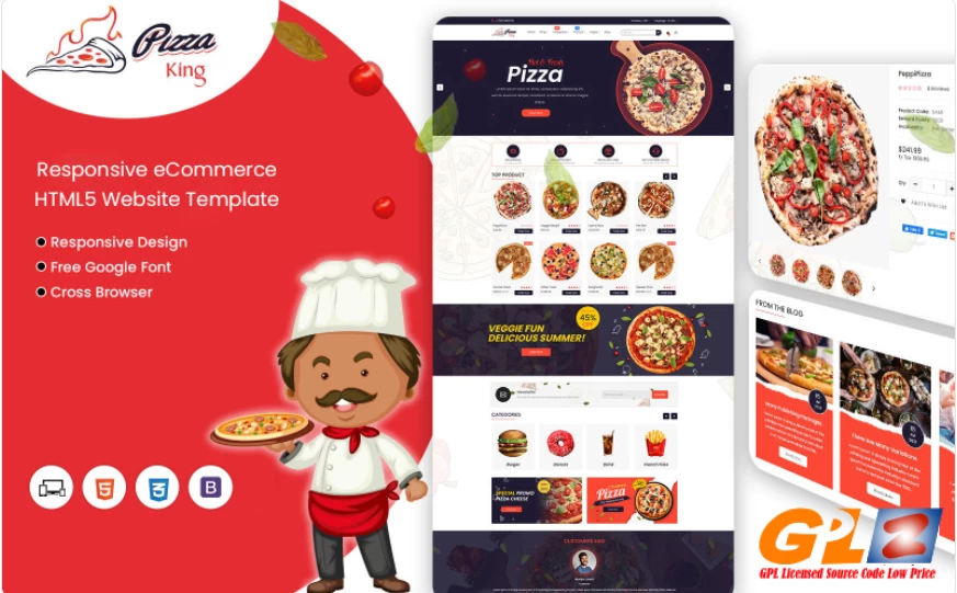 PizzaKing Html Website Template For Pizza, Cafe, Burger Selling And Restaurant Owners