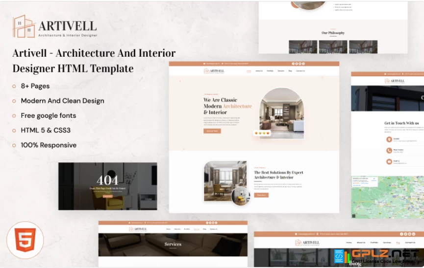 Artivell – Architecture and Interior Designer HTML Template Website Template