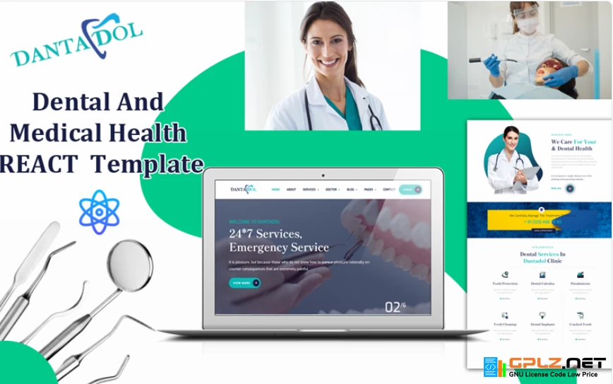 Dantadol – Dental And Medical Health React Template Website Template