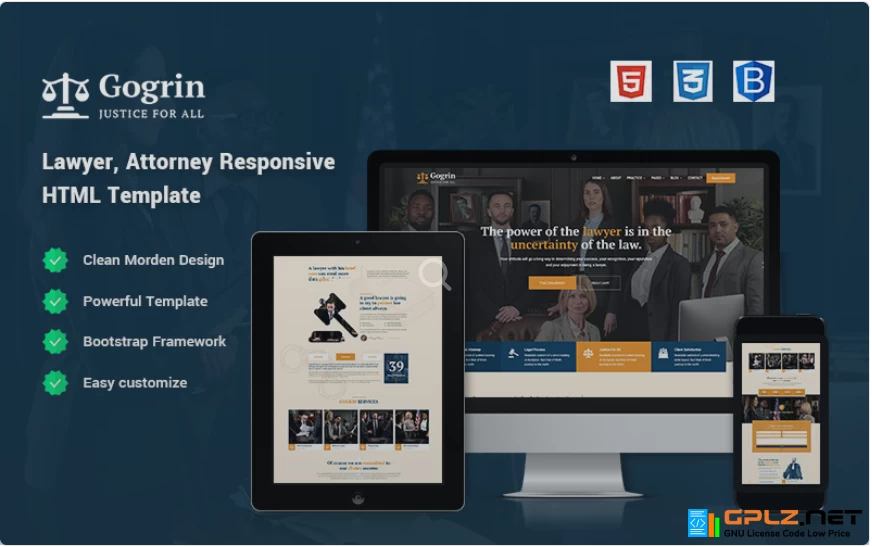 Gogrin – Law, Lawyer, and Attorney Website Template