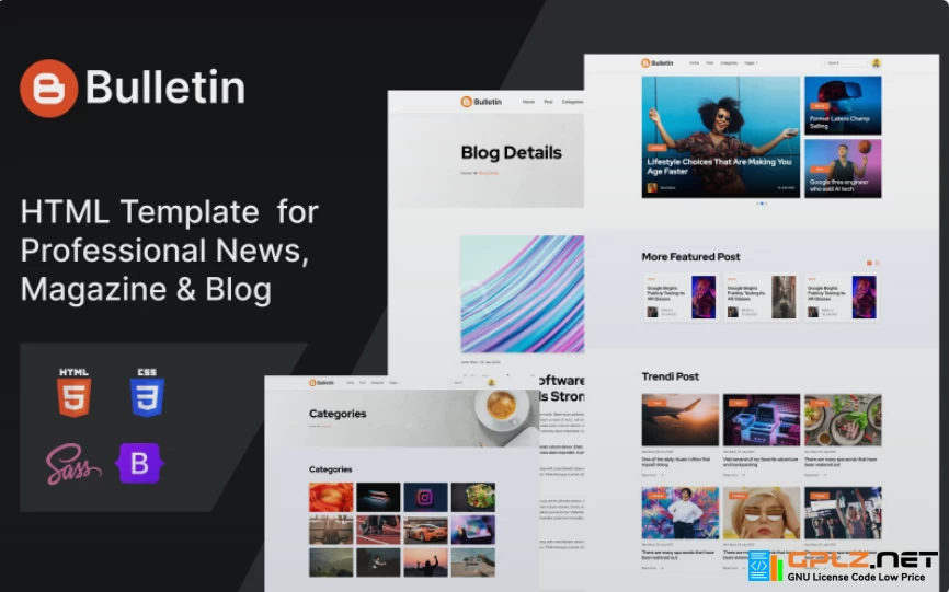 Bulletin – News Magazine Blog HTML Template Website Template