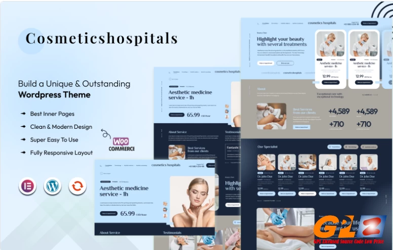 CosmeticsHospitals - Modern Hospitals WordPress Template WooCommerce Theme