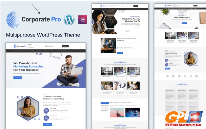 Corporate Pro – Multipage WordPress Theme using Elementor Builder