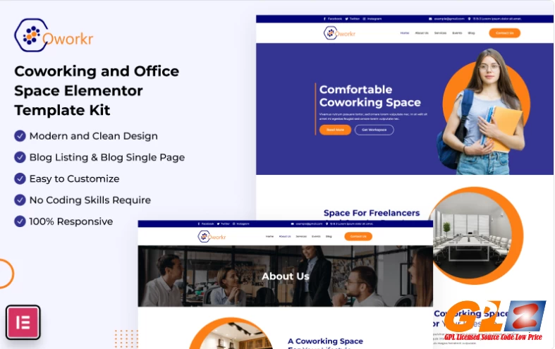 Coworkr – Coworking and Office Space Elementor Template Kit Elementor Kit