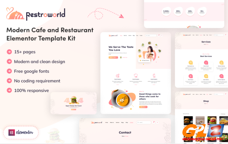 Restro World – Modern Cafe and Restaurant Elementor Template Kit Elementor Kit