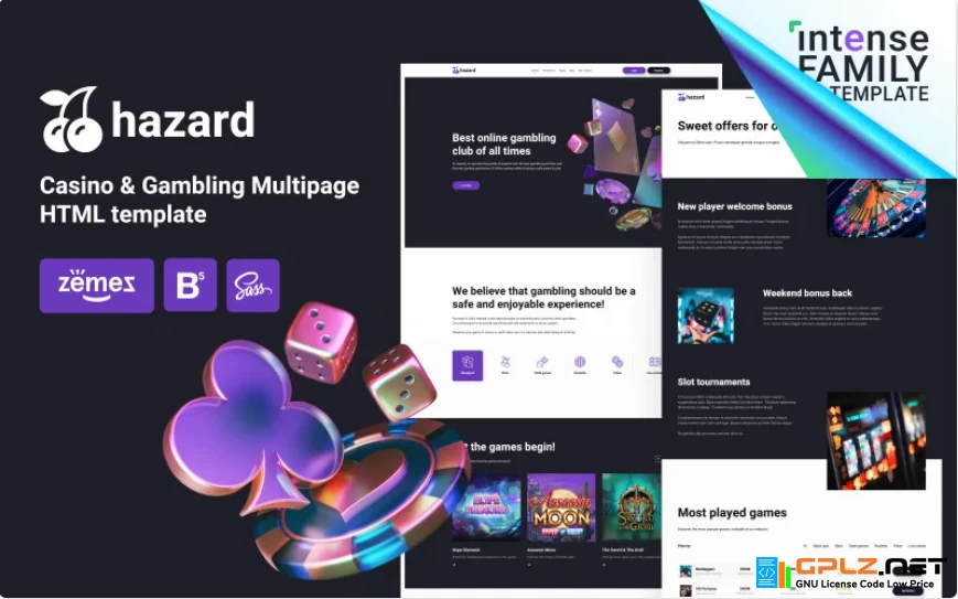 Hazard – Casino & Gambling Bootstrap HTML5 Website Template