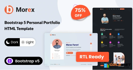 Morex – Bootstrap 5 Personal Portfolio HTML Template + RTL