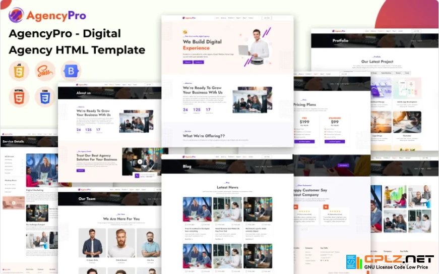 AgencyPro – Digital Agency HTML Template Website Template