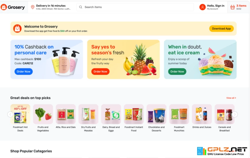 Grosery – Online Grocery Supermarket HTML Template Website Template