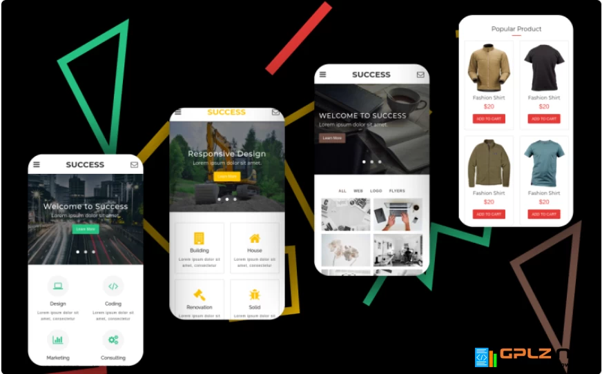 Success – Multiconcept Mobile Website Template