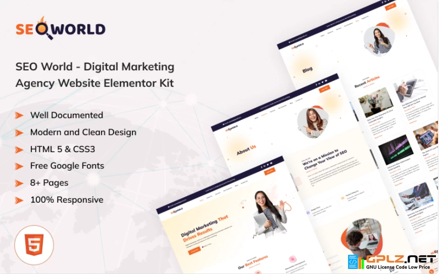 SEO World – Digital Marketing Agency HTML Template Website Template