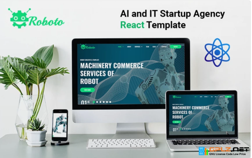 Roboto – AI and IT Startup Agency React Website Template