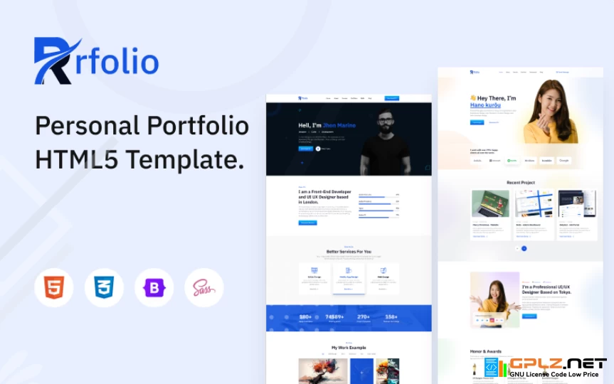 RRfolio – Personal Portfolio Html5 Template Website Template