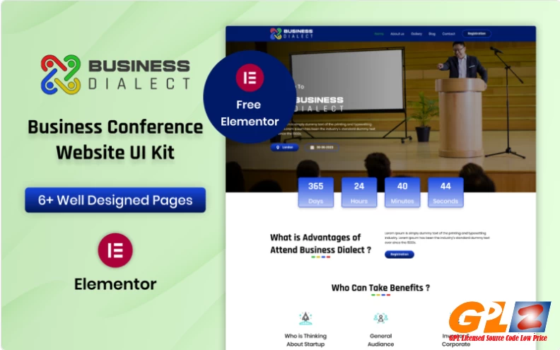 Business Dialect - Business Conference Website Elementor Template Kit