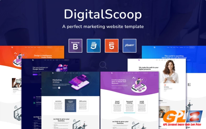 DigitalScoop – Marketing HTML5 Template Website Template