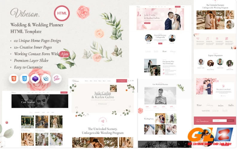 Vibeson – Elegant Wedding Planner Event Photography HTML Template Website Template