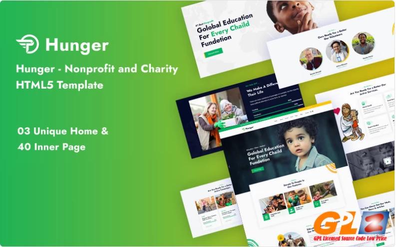 Hunger – Nonprofit and Charity Responsive Website Template