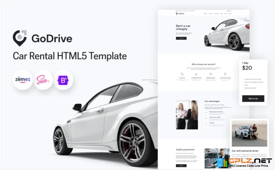 GoDrive – Car Rental Bootstrap 5 Website Template