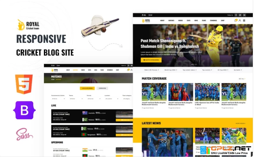 Royal Game – Cricket tournament, Team, Club Sports, HTML5 Website Template