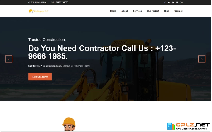 Washington Dc Construction Building Business HTML Template Website Template