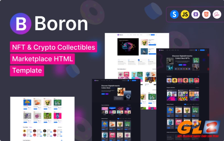 Boron – NFT Marketplace Bootstrap HTML Website Template