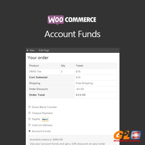 WooCommerce Account Funds