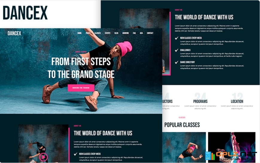 DanceX – Dancing School & Dance Coach HTML5 Template Website Template