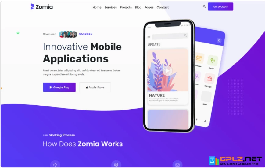 Zomia App Software HTML5 Template Website Template