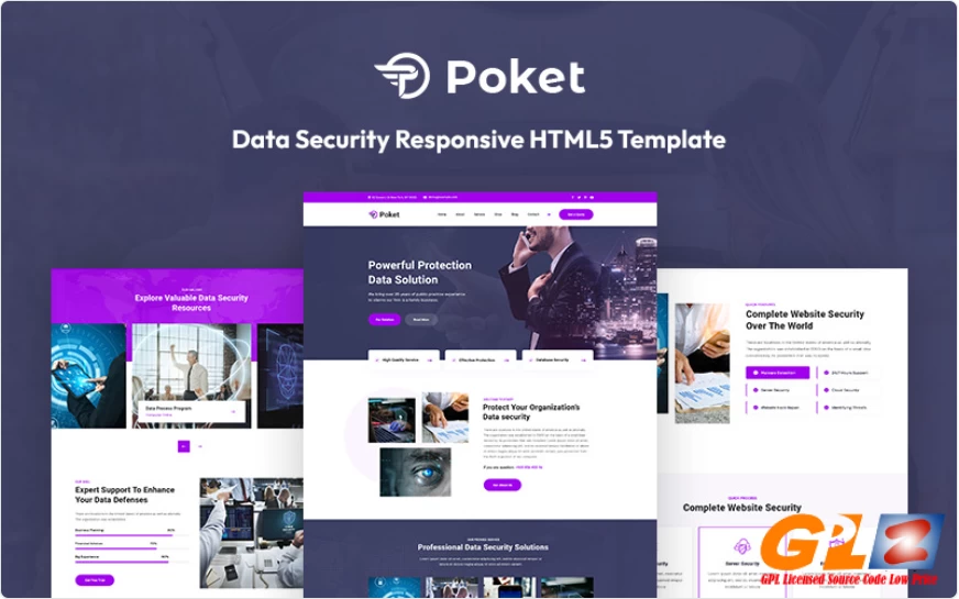 Poket – Data Security Responsive Website Template