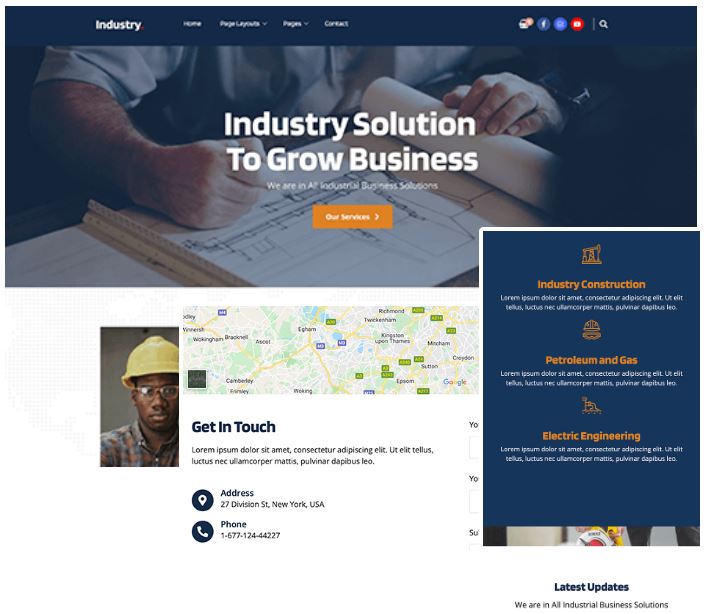 Industrial WordPress theme.